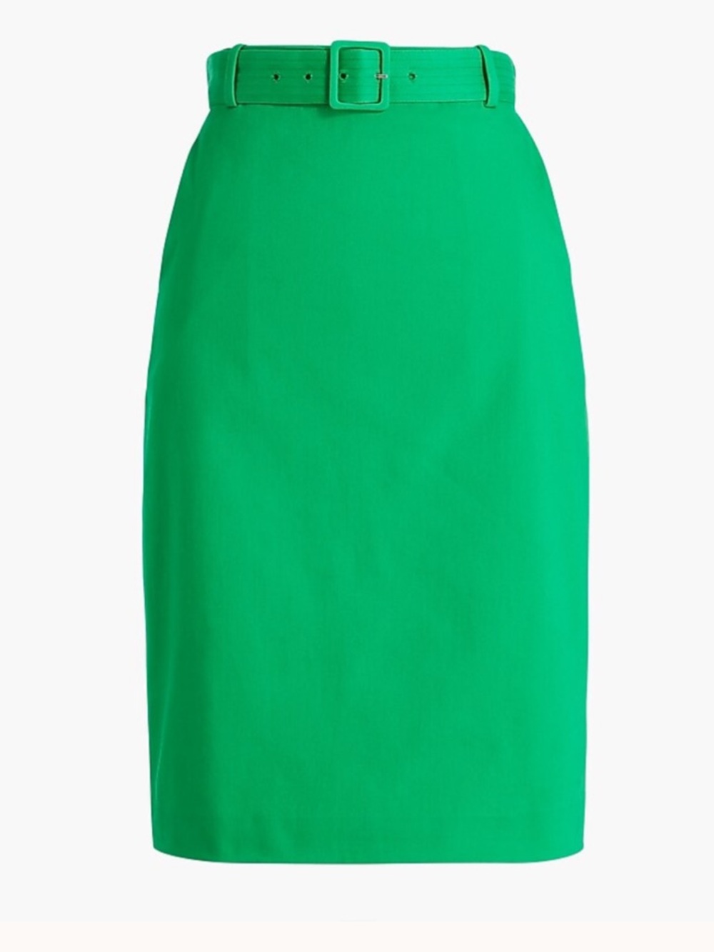 J. Crew Factory Sateen Belted Pencil Skirt, Green, NWT, Size 6